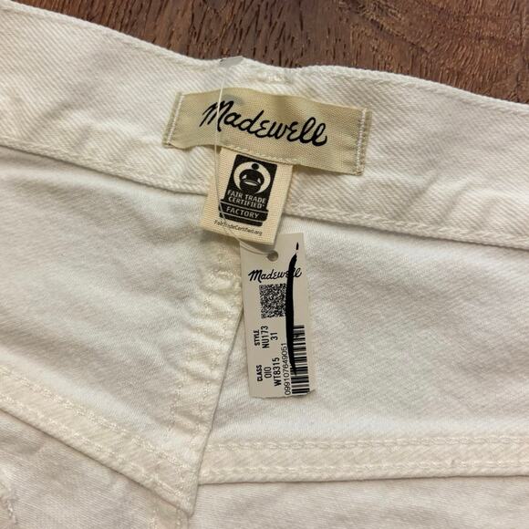NWT Madewell Low-Slung Baggy Crop In Pure White Size 31 - Picture 8 of 12